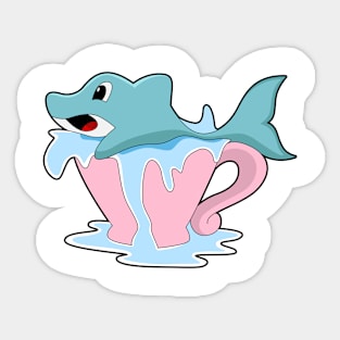 Dolphin with Cup of Water Sticker